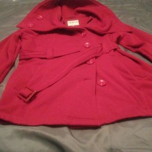 Red cotton Peacoat